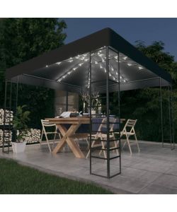 vidaXL Gazebo da Giardino con Luci LED - Antracite - 3x3 m