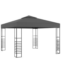 vidaXL Gazebo da Giardino con Luci LED - Antracite - 3x3 m