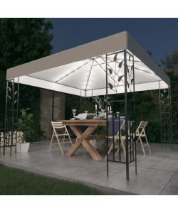 Gazebo con Luci LED a Stringa 3x3 m Bianco