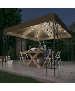 Gazebo con Luci LED a Stringa 3x3 m Grigio Talpa
