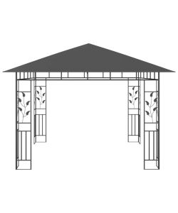 vidaXL Gazebo da Giardino con Zanzariera e Luci LED - Antracite - 3x3x2.73 m