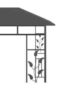 vidaXL Gazebo da Giardino con Zanzariera e Luci LED - Antracite - 3x3x2.73 m