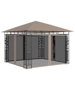 Gazebo con Zanzariera Luci LED 3x3x2,73 m Grigio Talpa