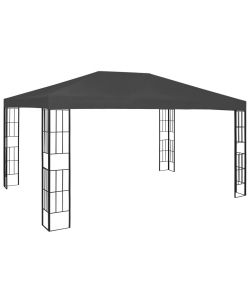 Gazebo con Stringa di Luci LED 3x4 m Antracite