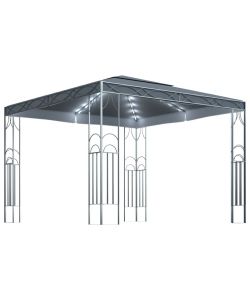 Gazebo con Stringa di Luci LED 300x300 cm Antracite