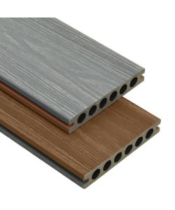 Listoni Decking WPC con Accessori Marroni e Grigi 10 mq 2,2 m