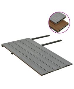 Listoni Decking WPC con Accessori Marroni e Grigi 10 mq 2,2 m