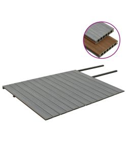 Listoni Decking WPC con Accessori Marroni e Grigi 26 mq 2,2 m