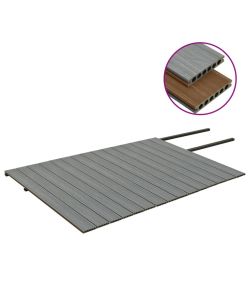 Listoni Decking WPC con Accessori Marroni e Grigi 30 mq 2,2 m