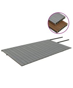 Listoni Decking WPC con Accessori Marroni e Grigi 36 mq 2,2 m