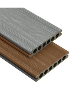 Listoni Decking WPC con Accessori Marroni e Grigi 40 mq 2,2 m