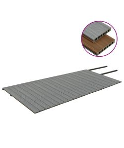 Listoni Decking WPC con Accessori Marroni e Grigi 40 mq 2,2 m