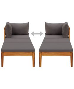 Festnight Lettino Prendisole Pieghevole In Legno Di Acacia Massello 200x61x30/86cm Per Giardino