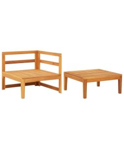 Set Divani Giardino 2 pz con Cuscini Grigio Scuro Legno Acacia