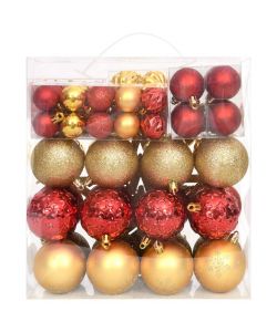 Set Addobbi di Natale 70 pz Oro e Rosso