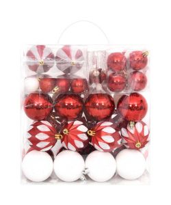 Set Addobbi di Natale 64 pz Rosso e Bianco