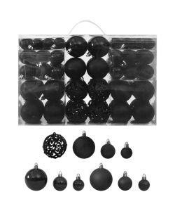 Set Palline di Natale 100 pz Nero