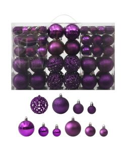 Set Palline di Natale 100 pz Viola