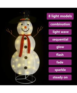 Figura Natalizia Pupazzo di Neve a LED Tessuto Pregiato 180 cm