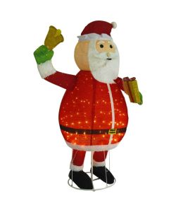 Figura Decorativa Babbo Natale con LED Tessuto Lusso 180 cm