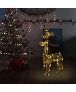 Renne e Slitta Decorazione Natale 90 LED 60x16x100 cm Acrilico