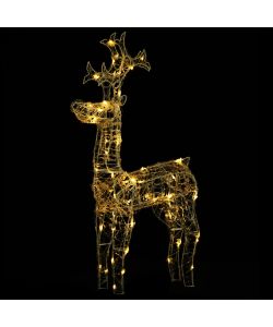 Renne e Slitta Decorazione Natale 90 LED 60x16x100 cm Acrilico