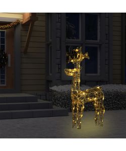 Renne e Slitta Decorazione Natale 90 LED 60x16x100 cm Acrilico