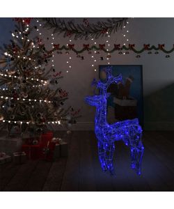 Renne e Slitta Decorazione Natale 90 LED 60x16x100 cm Acrilico