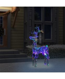Renne e Slitta Decorazione Natale 90 LED 60x16x100 cm Acrilico