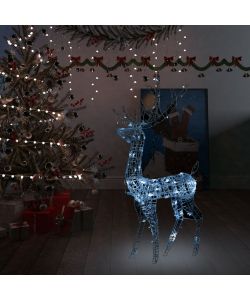 Decorazione Natalizia Renna Volante 140LED 120cm Bianco Freddo