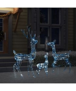Famiglia di Renne di Natale 300 LED Bianco Freddo in Acrilico
