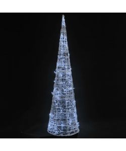 Piramide Decorativa Cono di Luce LED Acrilico Bianco Freddo 120cm