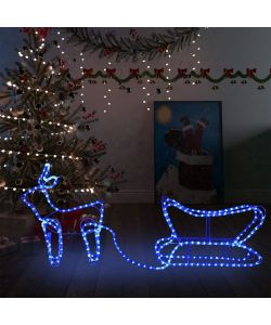 Renne e Slitta Decorazione Natalizia per Esterni 252 LED