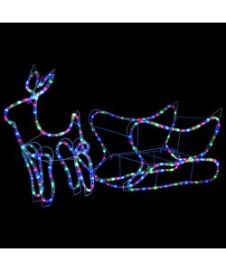 Renne e Slitta Decorazione Natalizia per Esterni 252 LED
