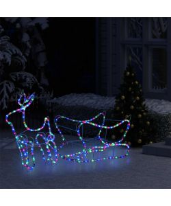 Renne e Slitta Decorazione Natalizia per Esterni 252 LED
