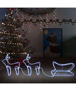 Renne e Slitta Decorazione Natalizia per Esterni 576 LED