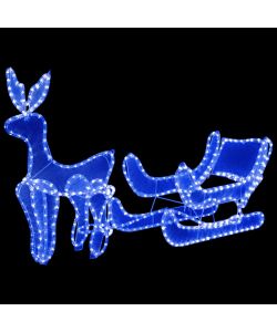 Decorazione Luminosa Natalizia Slitta e Renna con Rete 432 LED