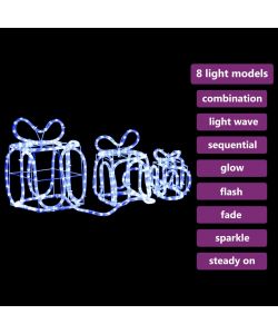 Decorazione Natale Scatole Regalo con 180 LED Interni Esterni