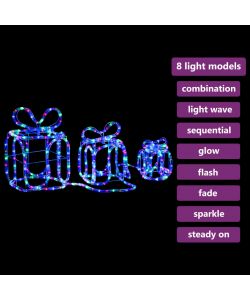 Decorazione Natale Scatole Regalo con 180 LED Interni Esterni