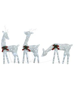 vidaXL Ornamenti Natalizi - Famiglia di Renne Luminose - Bianco Freddo