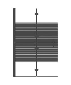 Pannello Doccia Pieghevole in ESG 80x140 cm Nero