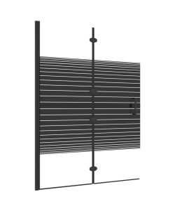 Pannello Doccia Pieghevole in ESG 100x140 cm Nero