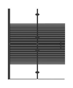 Pannello Doccia Pieghevole in ESG 100x140 cm Nero