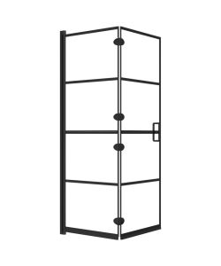 Pannello Doccia Pieghevole in ESG 100x140 cm Nero