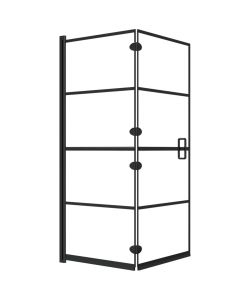 Pannello Doccia Pieghevole in ESG 120x140 cm Nero