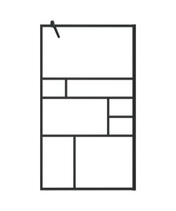 Parete per Doccia Walk-in Vetro Trasparente ESG 90x195 cm Nera