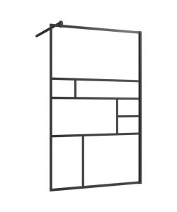 Parete Doccia Walk-in in Vetro Trasparente ESG Nera 100x195 cm