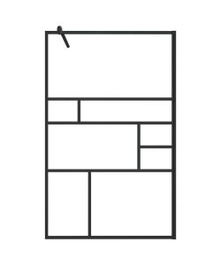 Parete Doccia Walk-in in Vetro Trasparente ESG Nera 100x195 cm