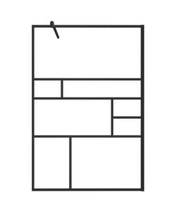 Parete Doccia Walk-in in Vetro Trasparente ESG Nera 115x195 cm