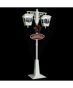 Lampione Natalizio Babbo Natale Bianco Rosso 81x40x188 cm PVC